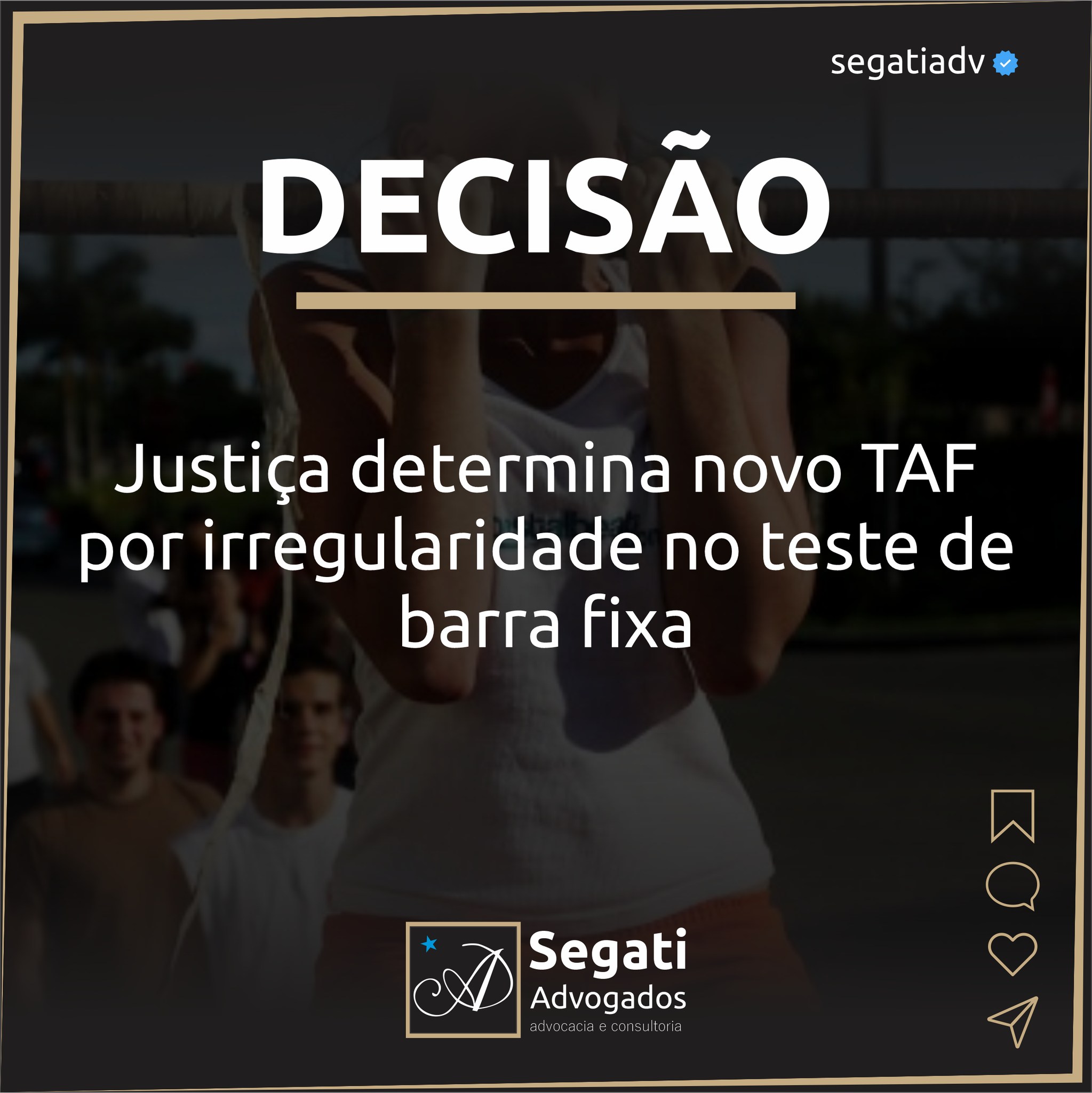 Justiça determina novo TAF por irregularidade no teste de barra fixa