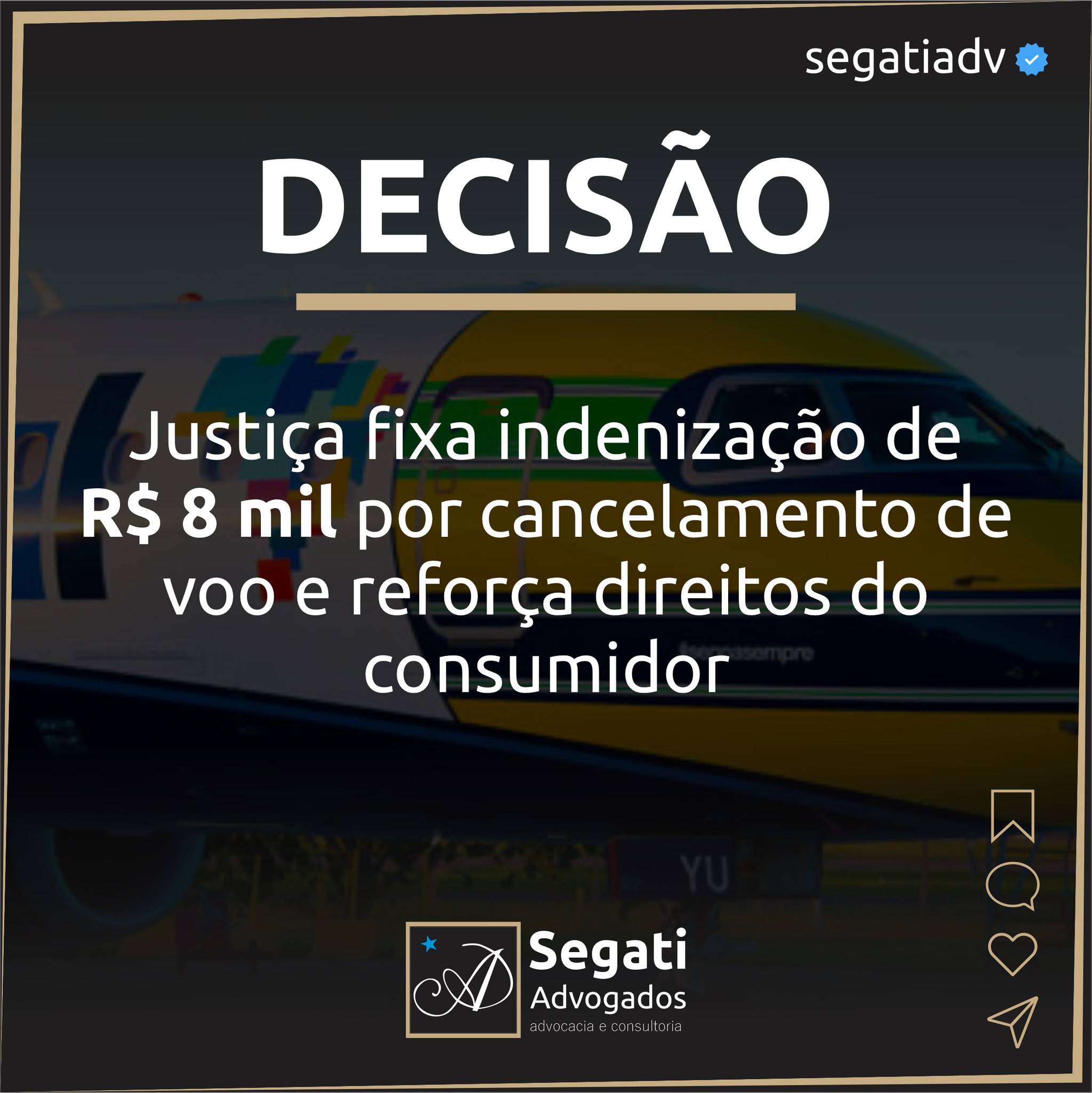 Justi&ccedil;a fixa indeniza&ccedil;&atilde;o de  R$ 8 mil por cancelamento de voo e refor&ccedil;a direitos do consumidor