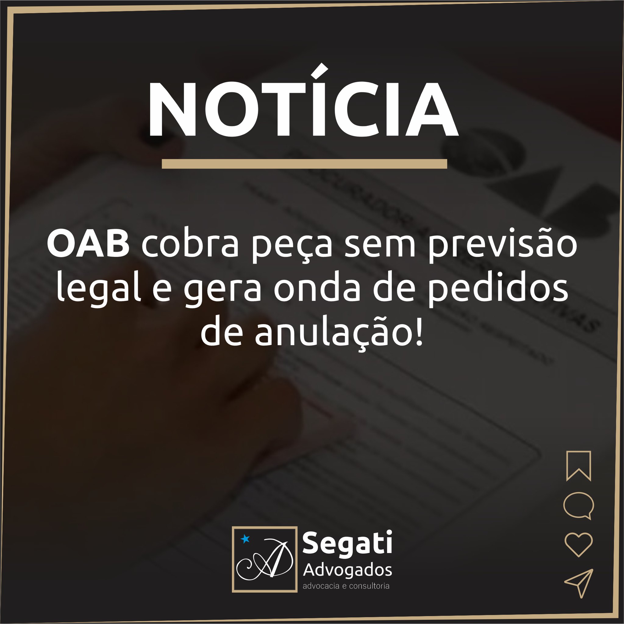 OAB cobra peça sem previsão legal e gera onda de pedidos de anulação!