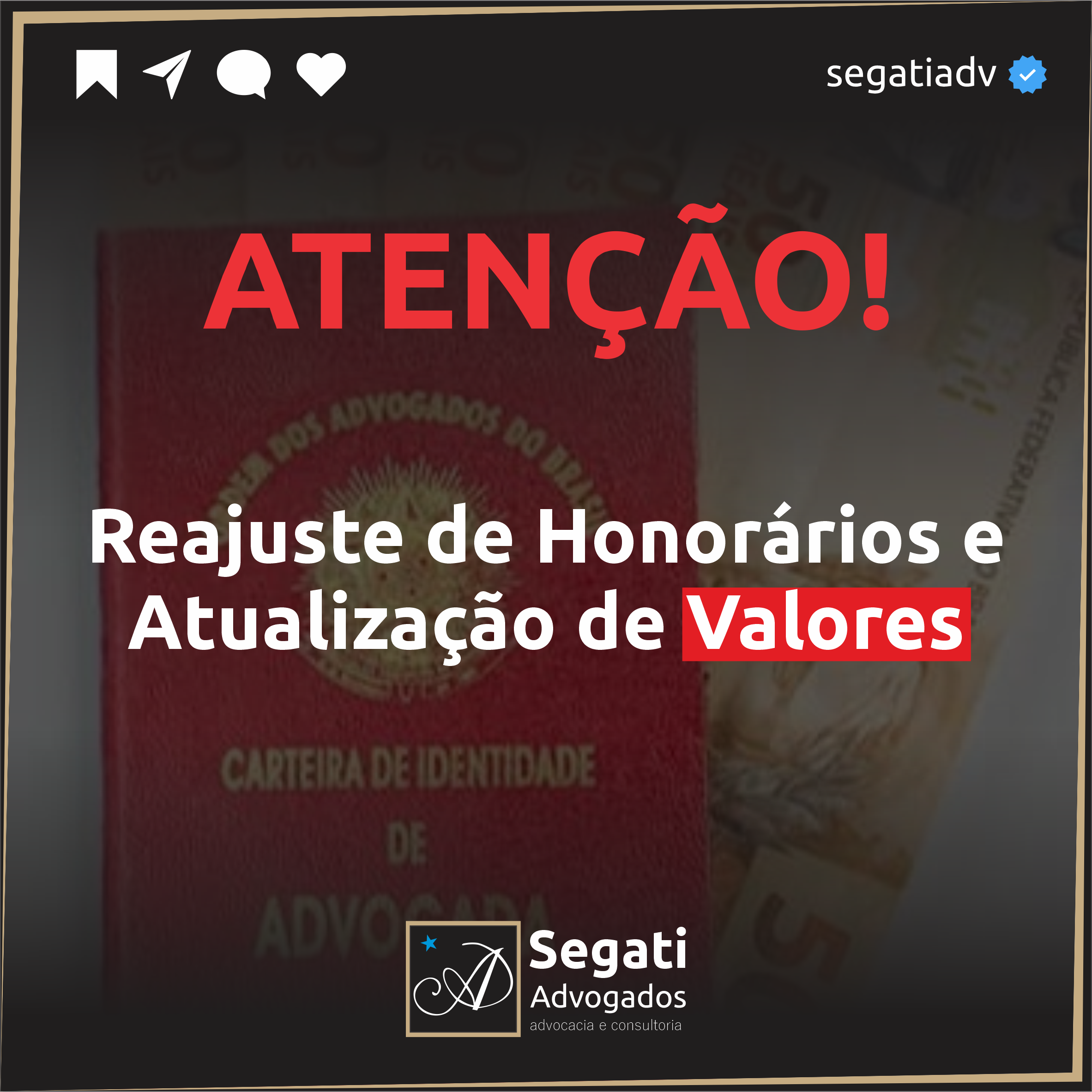 Reajuste de Honor&aacute;rios e Atualiza&ccedil;&atilde;o de Valores