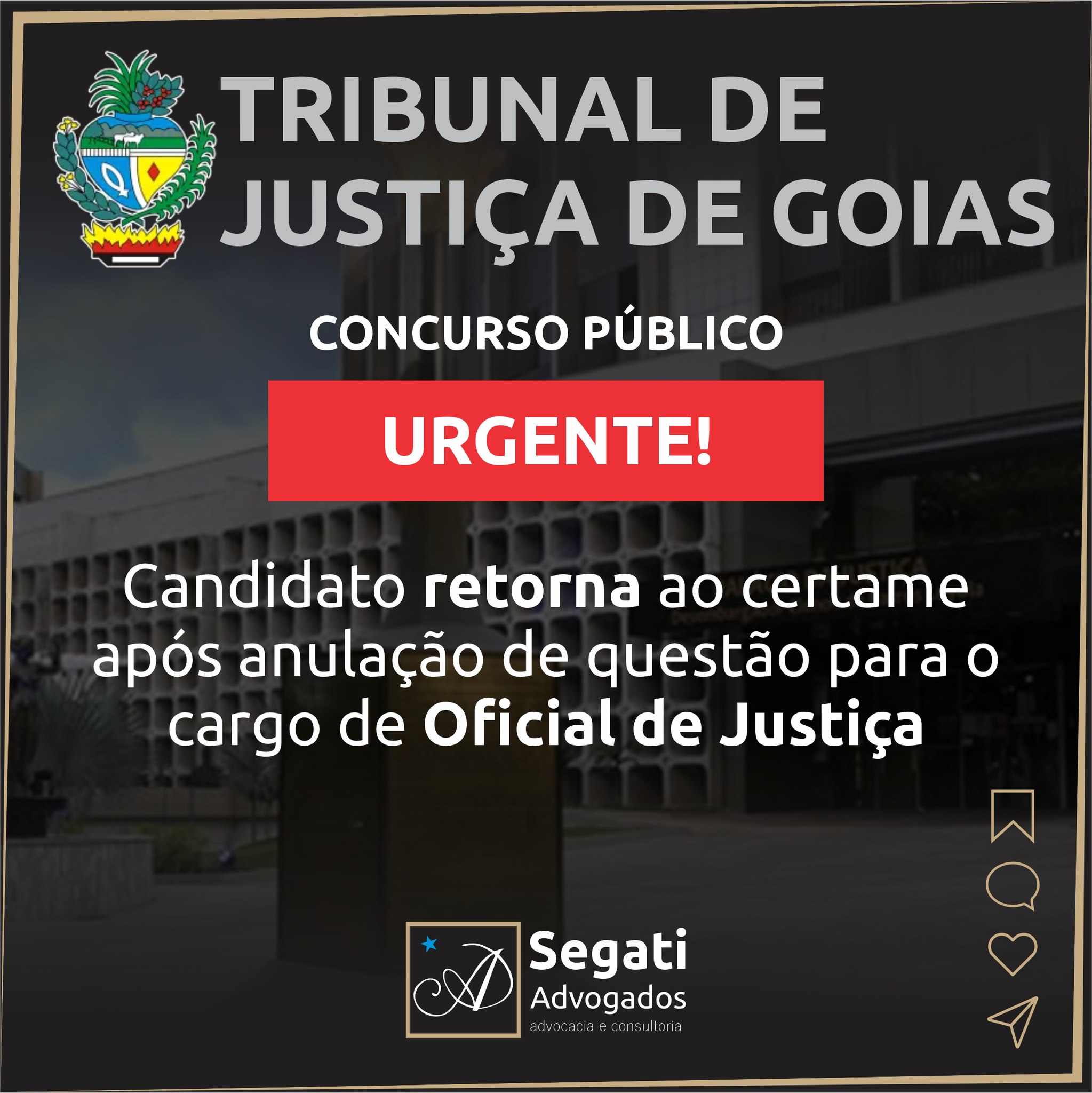 Candidato retorna ao certame após anulação de questão para o cargo de Oficial de Justiça 